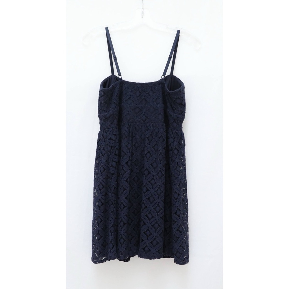 Le Chateau navy blue lace cocktail dress mini party short bohemian L babydoll - Picture 4 of 9